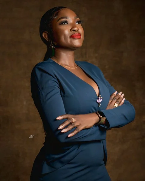 Professional portrait in a blue suit
