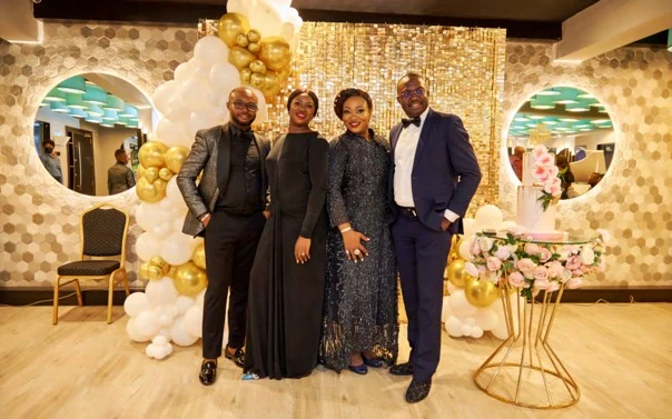 Guests posing together at a celebration